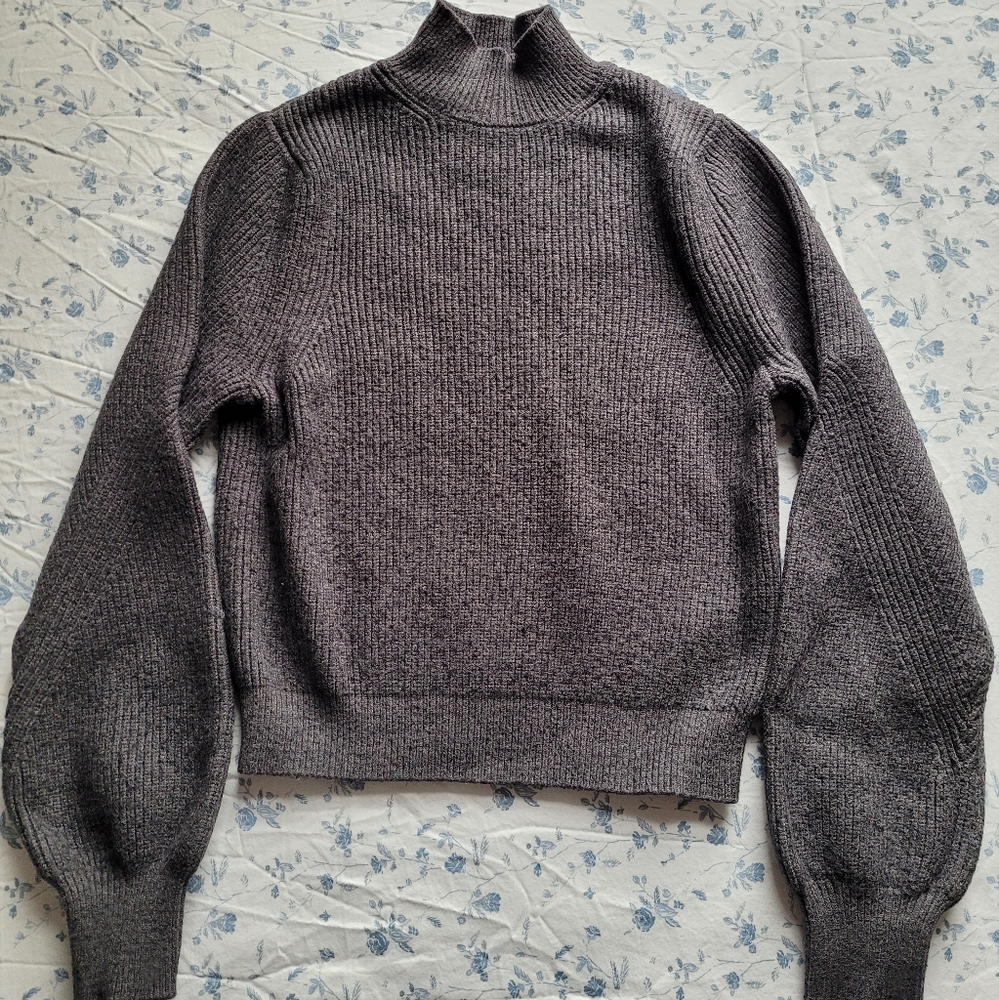 Zara Gray Mockneck Sweater